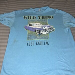 Vintage Wild Thing 1956 Cadillac Graphic T-Shirt Size XL Single Stitch USA READ